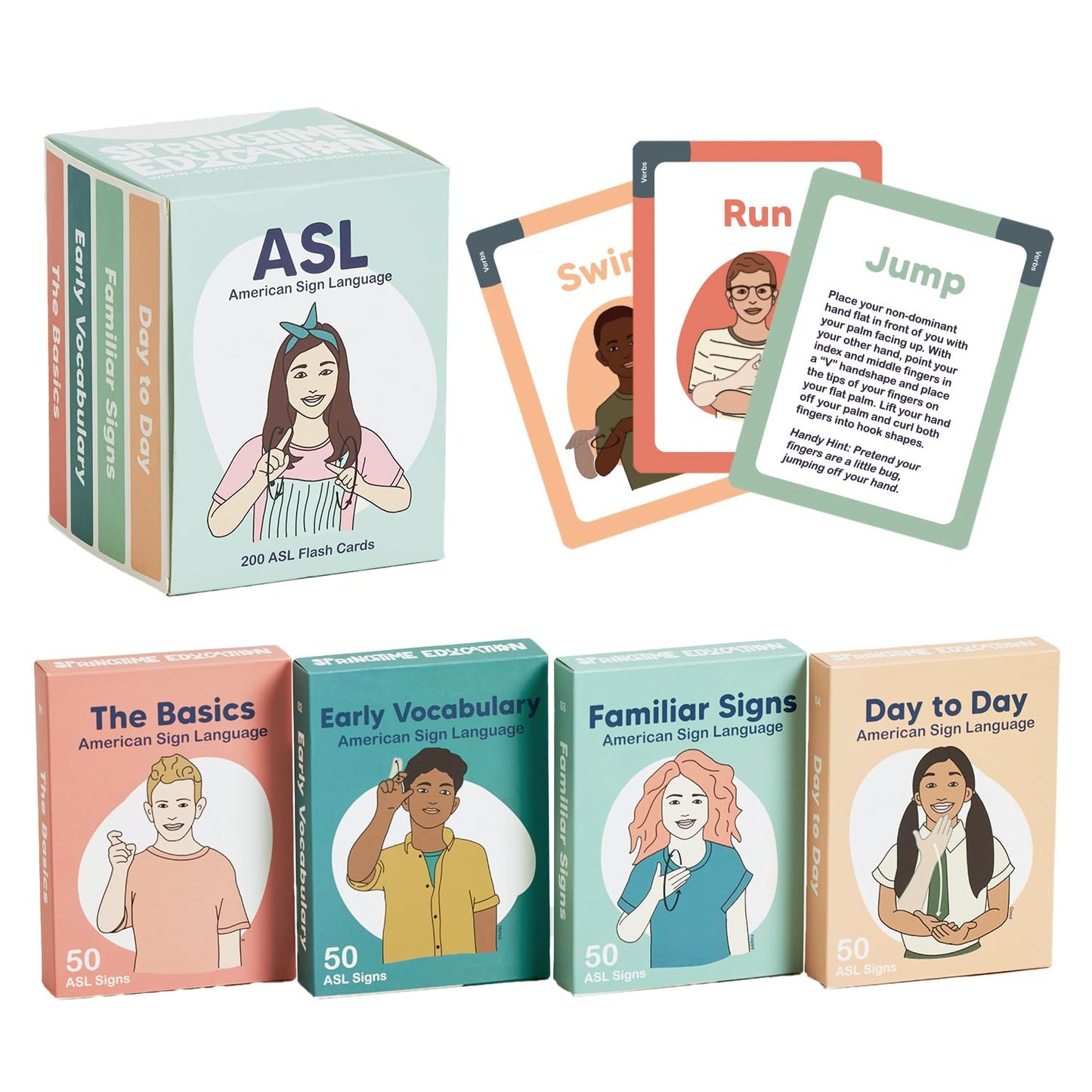 Asl Flash Cards - 200 American Sign Language Flash Cards For Beginners, Kids, Teens And Adults