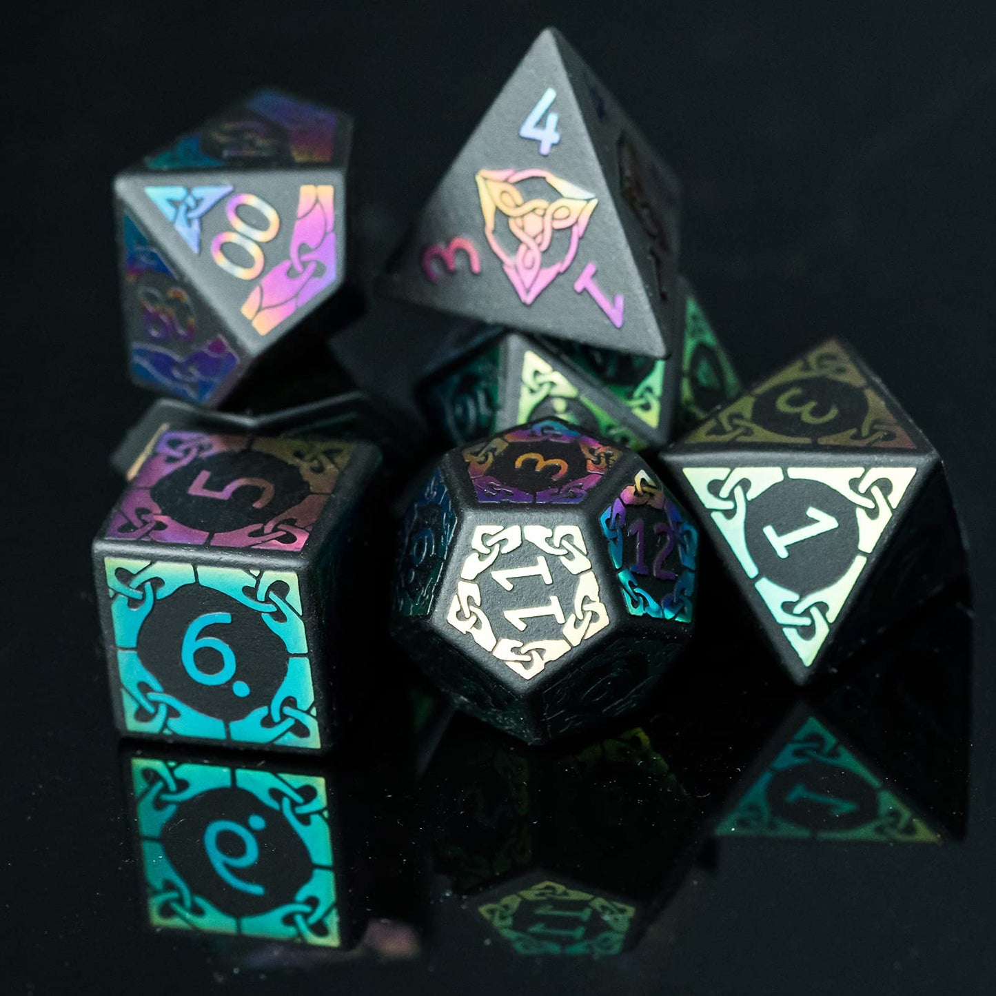 UDIXI Obsidian Dice Gemstone DND Dice Set Stone D&D Dice for Dungeons and Dragons, Stone D and D Dice for MTG Table Games