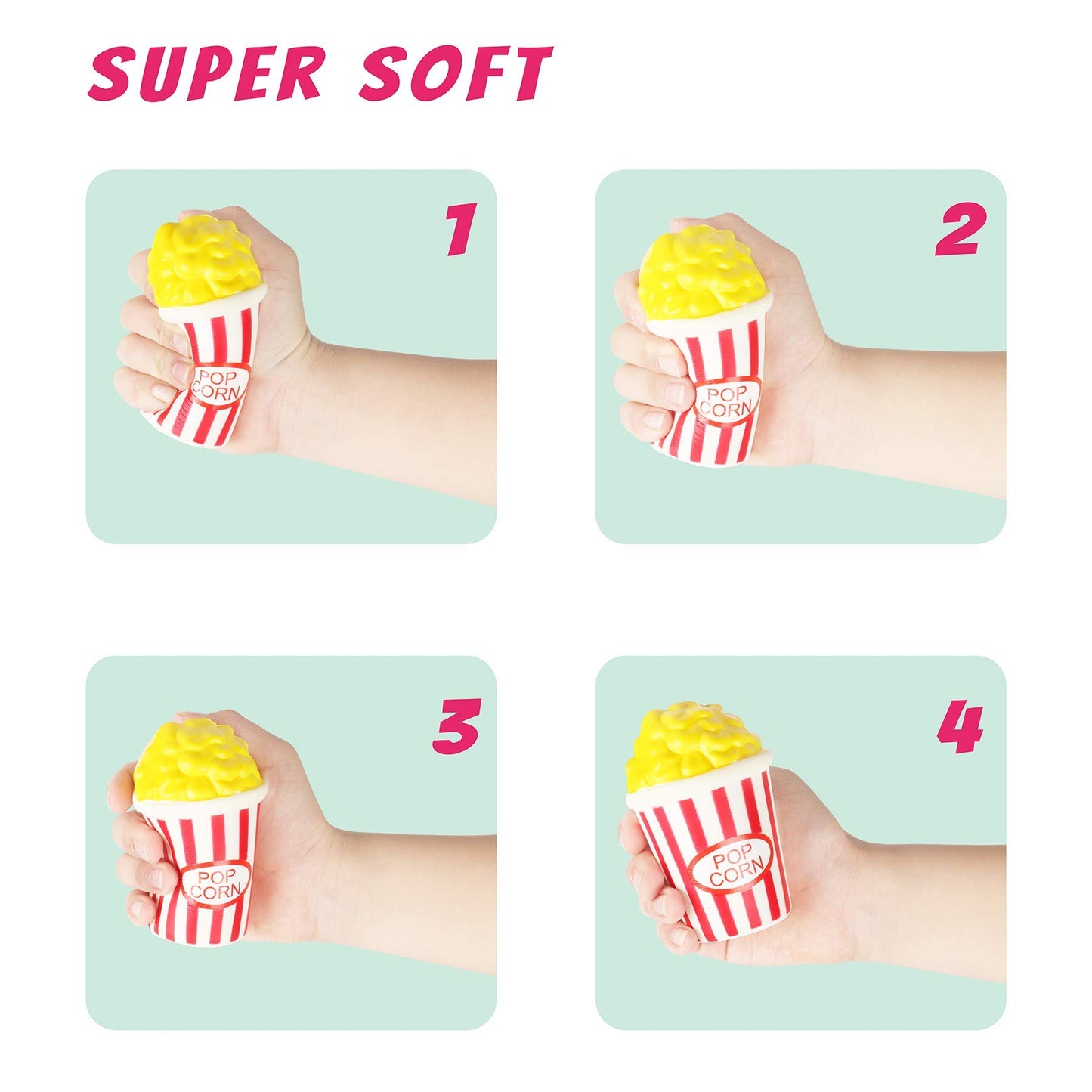 Slow Rising Jumbo Squishies Toys Set - 9 Pack Soft Kawaii Squishy Hamburger Popcorn Cake Ice Cream Donut Stress Relief Squeeze Toy For Boys And Girls
