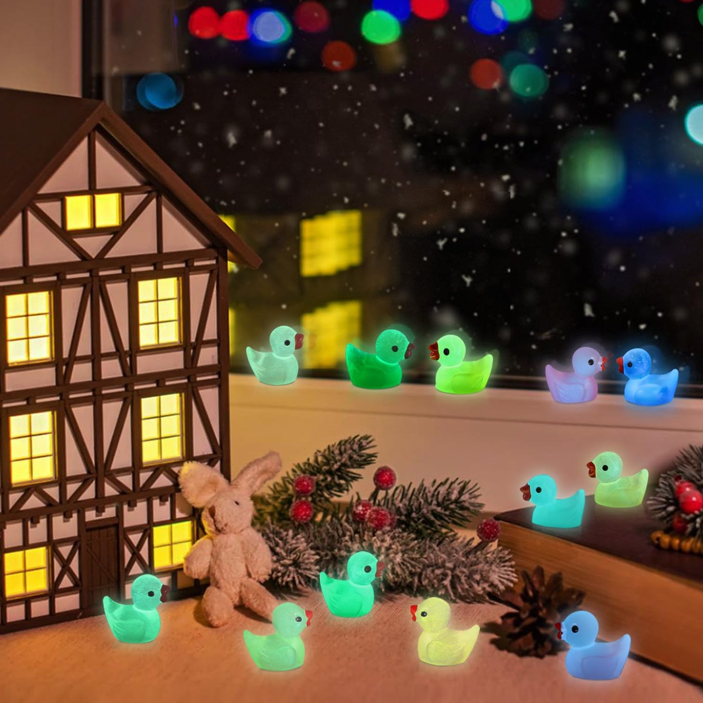 Arcimatto 240 Pack Mini Ducks Tiny Resin Duck Bulk Decor Duck Figures for Miniature Dollhouse Decor Garden Aquarium Potted Ornament DIY Charm Crafts Hide and Seek Prank Party Favor Toys Gag Gifts