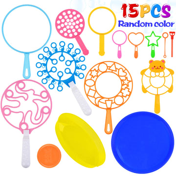 B bangcool Bubble Wands Set - Big Bubbles Maker with Tray for Outdoor Play & Parties, Fun for All Ages, Plastic