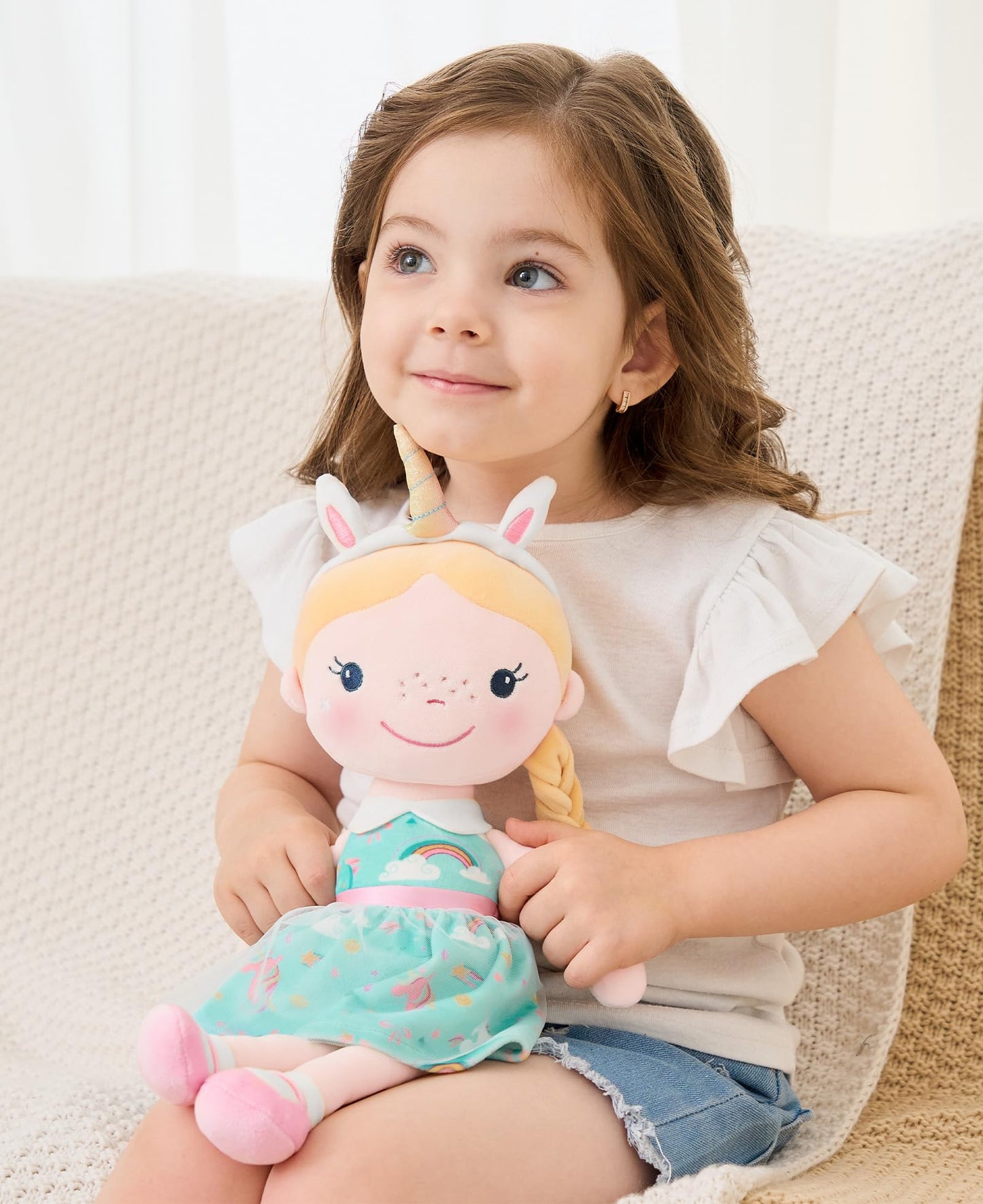 Gagaku Baby Dolls For 1 Year Old Girls (16''),Soft Baby Doll,My First Baby Doll For 1 Year Old Birthday Gift,Christmas Plush Toys Gift For Toddler Kids Infants - Unicorn Girl