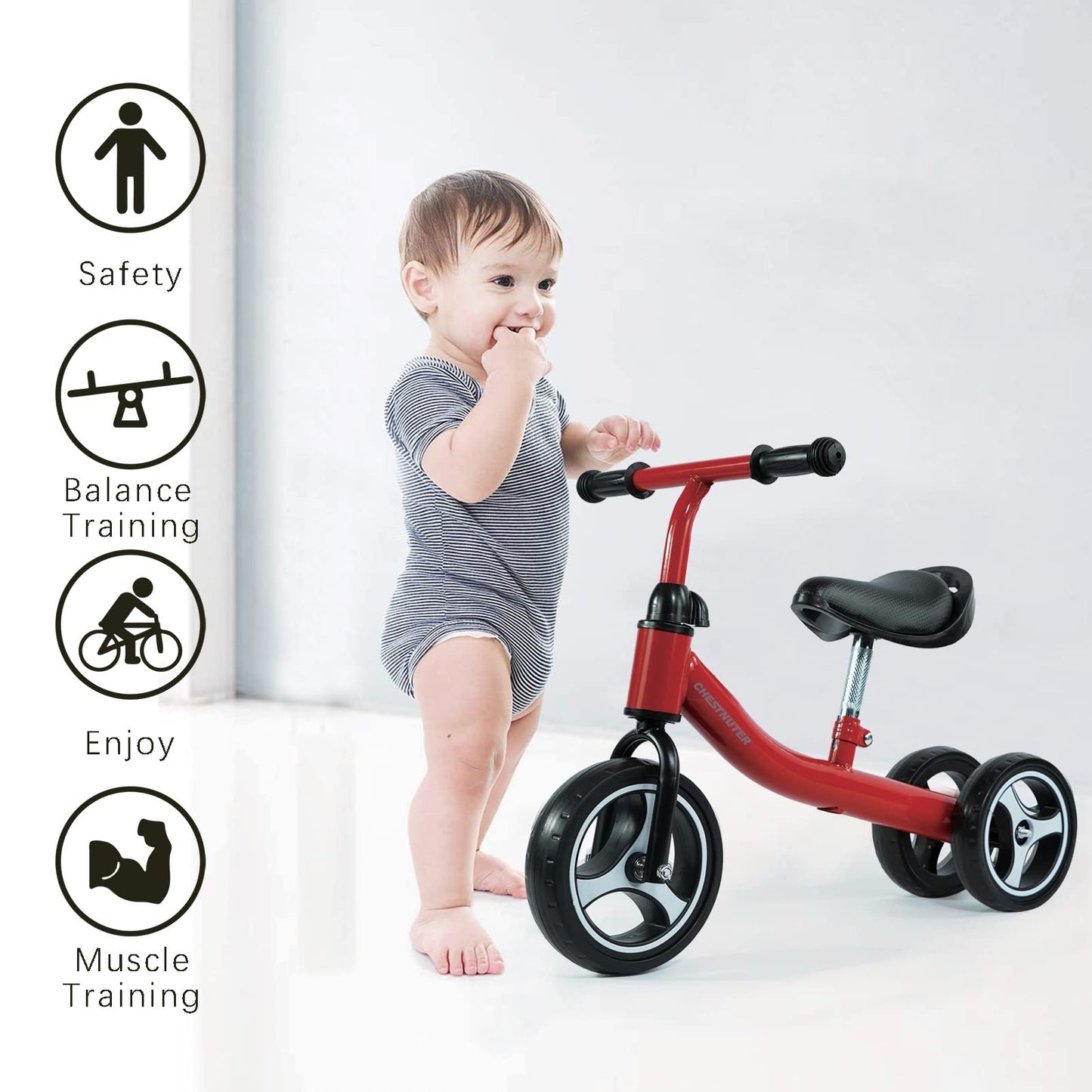 Chestnuter Baby Balance Bike, 1 2 3 Year Old Gifts,Ride On Toys For 1 Year Old, Best First Birthday Gift, Toddler Bike With 3 Wheels No Pedal