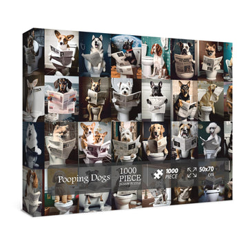 Pooping Dogs Puzzles 1000 Piece For Adults, Animal Jigsaw Puzzles 1000 Pieces, Funny Puppy Puzzles Prank Puzzle Dog Pooping