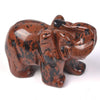 Justinstones Carved Natural Mahogany Obsidian Gemstone Elephant Healing Guardian Statue Figurine Crafts 2 Inch