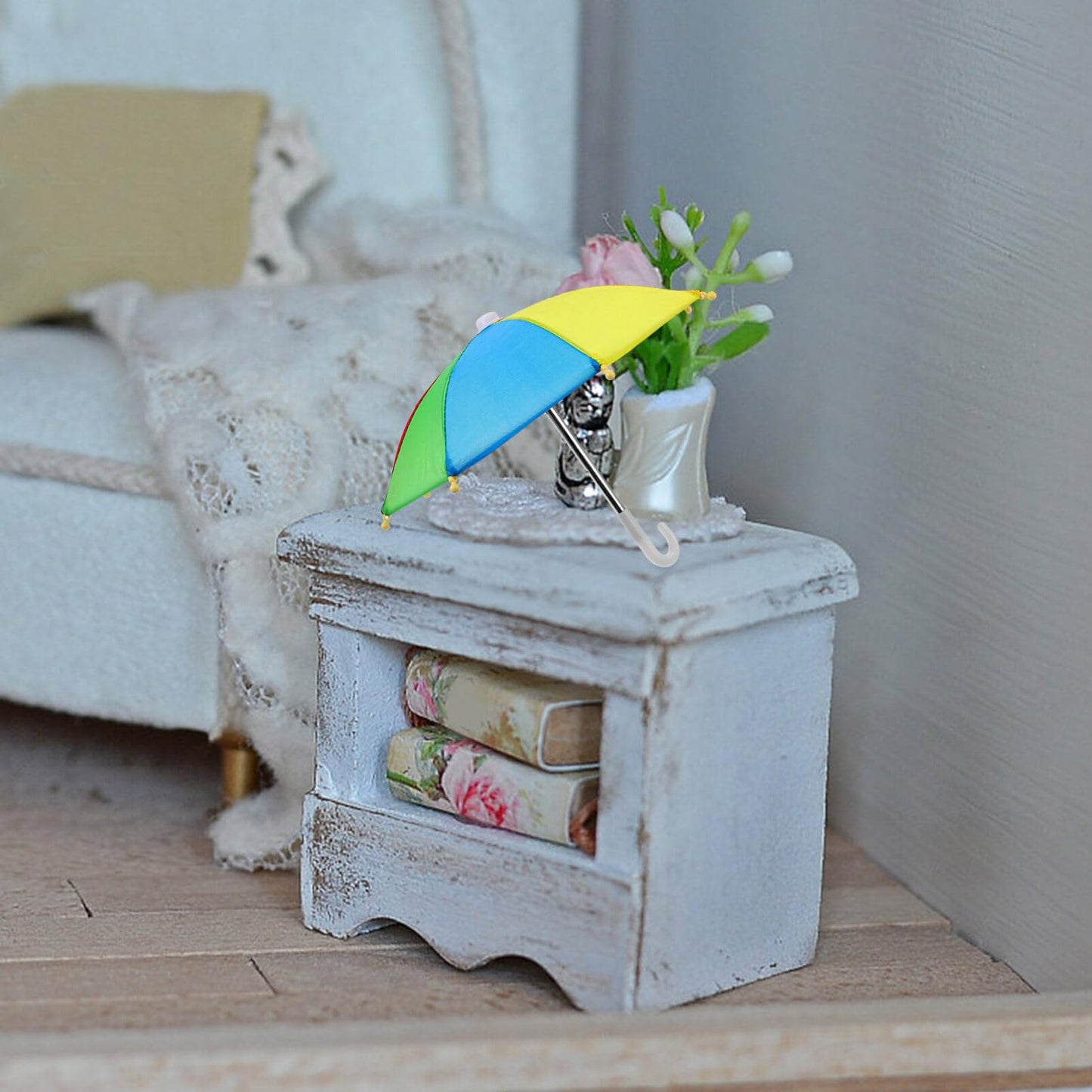 2 Pcs Mini Umbrella Toys Doll Toys Rainy Umbrella Miniature Umbrella Model Umbrella Hanging Decoration For Photo Props Supplies