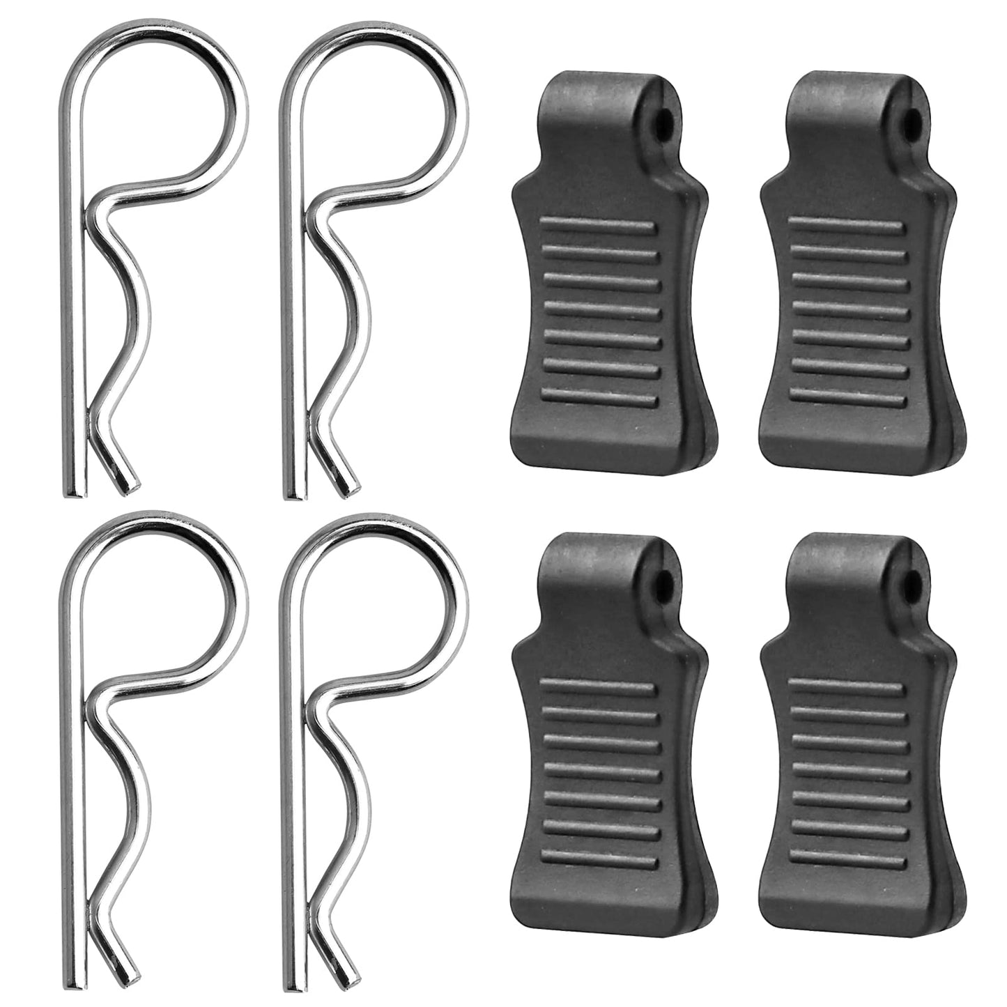 HobbyPark 50pcs Universal RC Car Body Clips w/Pull Tabs R Pins for 1/10 Scale Traxxas Arrma Axial Losi & 1/8 Redcat HPI HSP Exce