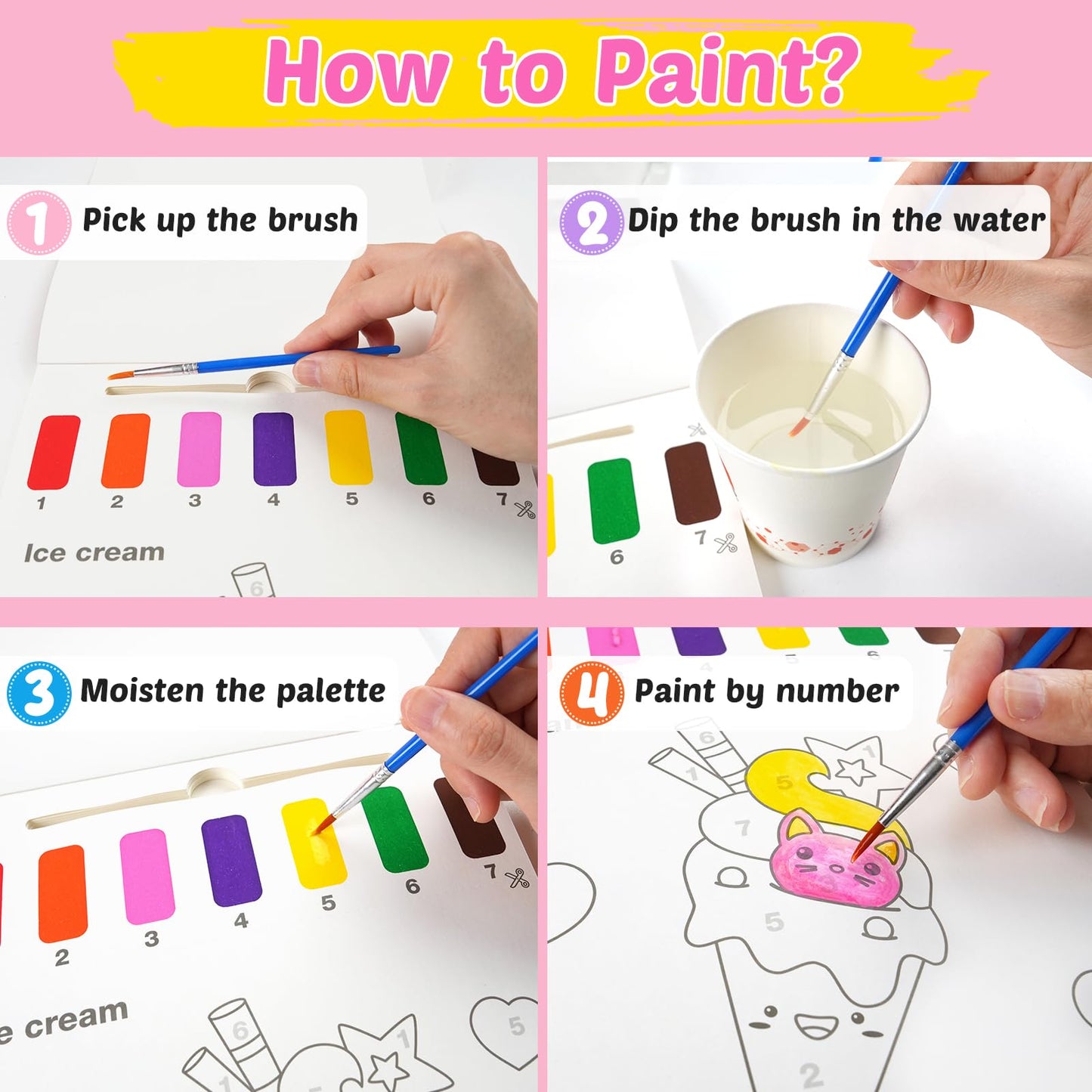 Feredo Kids Paint With Water Coloring Book For Toddlers - Mess Free Watercolor Painting Activity Kit - Arts & Crafts For 3 4 5 6