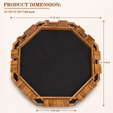 Vamslove Upgraded 2-8 Players Shut The Box Dice Game-8-Way Wooden Board Table Math Game With 16+6 Dices - Close The Box Game For Kids, Adults Families Party Club (Instruction Included)