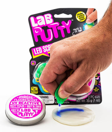 Ja-Ru Lab Putty Assorted, Its Magnetic, Heat Sensitive, Crystal Clear, Uv Sensitive, Glow In The Dark (5 Pack) Crazy Stress Putt