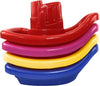 Matty'S Toy Stop Plastic Nesting/Stacking Tug Boats (11') Red, Blue, Pink & Yellow Gift Set Bundle, Perfect For Bath, Pool, Beach Etc. - 4 Pack
