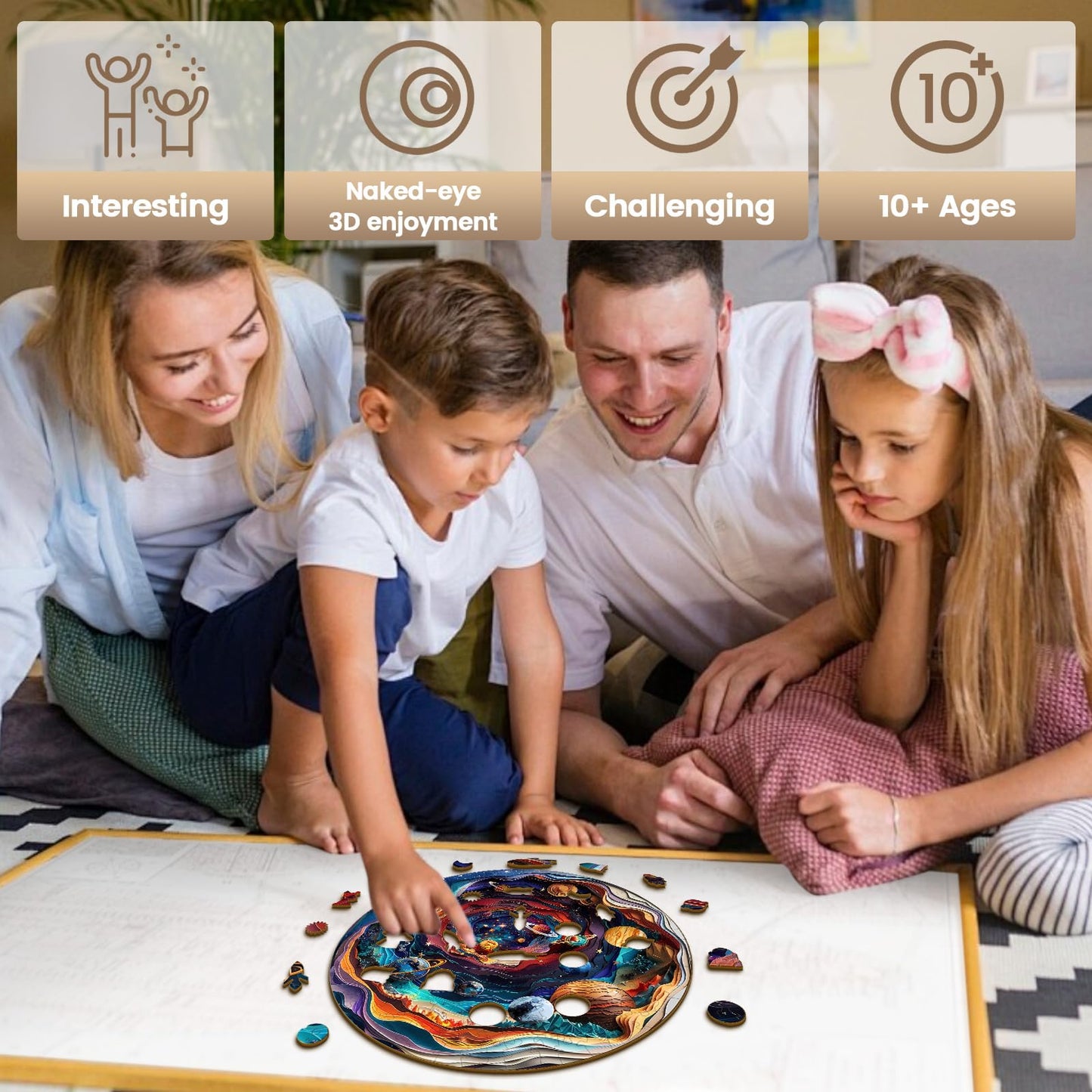 Wooden Puzzle For Adults-Wooden Puzzle Unique Shape Advanced 3D Universe Wooden Jigsaw Puzzle For Adults And Kids,Best Gift,Wood