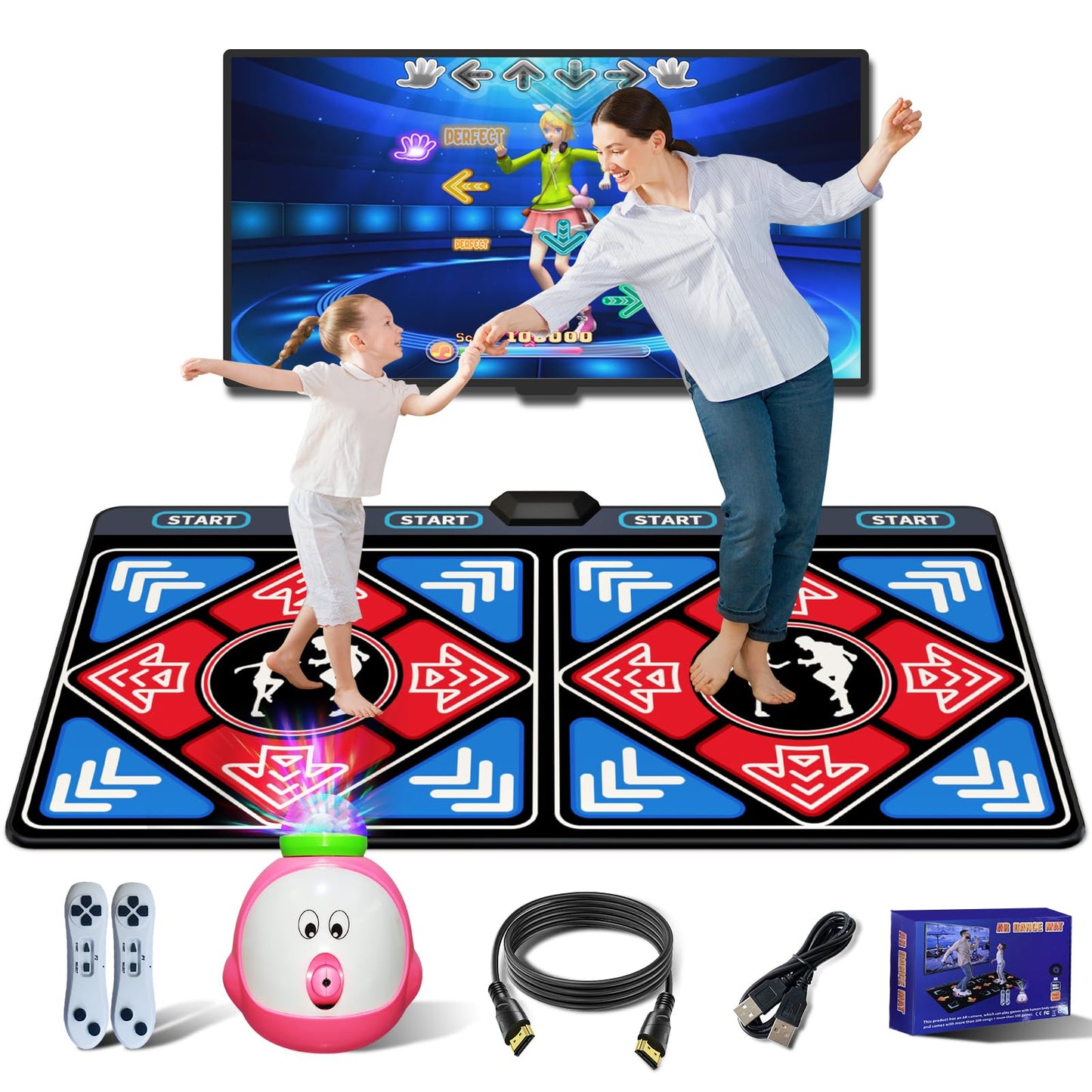 Yrprsodf Flannel Dance Mat For Kids And Adults, Electronic Dance Pad For Tv, Camera Dancing Mat For Exercise&Game,Plug& Play Gam