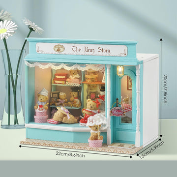 Foyucool DIY Miniature House Kit Dollhouse Kit with Furnitures 1:24 Mini House Making Kit for for mature-themed to Building Halloween/Home Decorations/Gifts for Family and Friends Tailor's Store