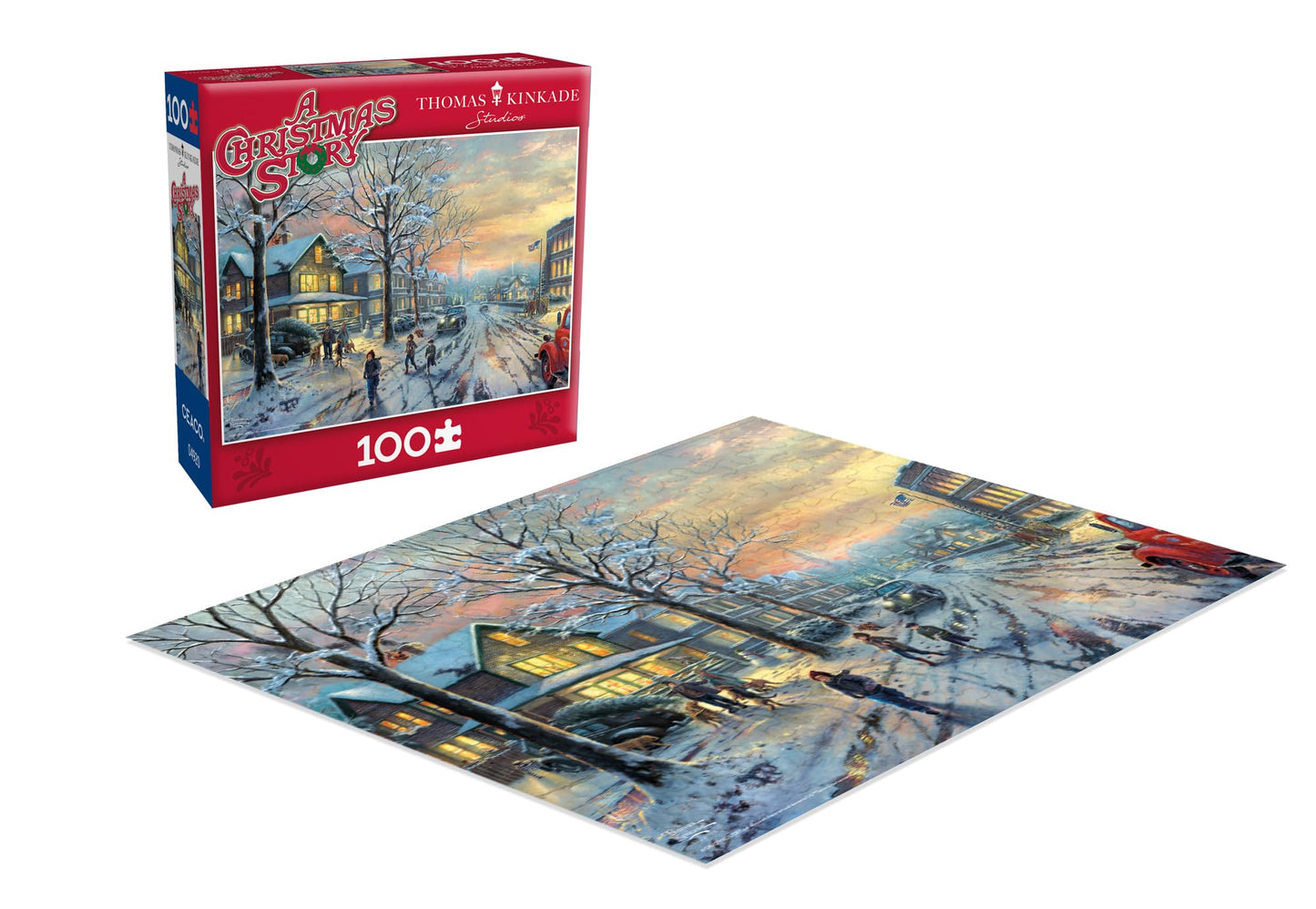 Buffalo Games - Thomas Kinkade - 100Pc Kinkade - A Christmas Story - 100 Piece Jigsaw Puzzle For Families - Challenging Puzzle P