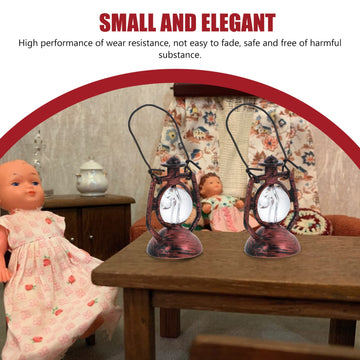 Toddmomy Mini Dollhouse Lantern 6Pcs Mini Kerosene Lamp Miniature Lantern Micro Landscape Ornament Mini Lantern For Dollhouse Ac