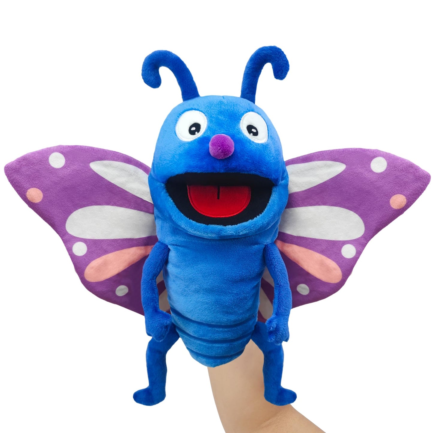 Justqunseen Hand Puppet Realistic Plush Puppet 13',Insect Animal Puppets For Kids Insect Stuffed Animal Hand Puppet With Moveable Mouth,Soft Stuffed Insect Puppet Story Toy Puppets Role Play Show Game