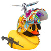 Wonuu Rubber Yellow Duck Car Ornaments Cool Duck Car Dashboard Decorations With Propeller Helmet Sunglasses (Underwater World-Yellow G)