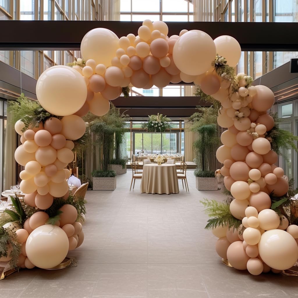 130Pcs Nude Balloons Different Sizes 18'' 12'' 10'' 5'' Balloon Garland Arch Kit Perfect For Birthday Party, Graduation, Baby Sh