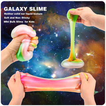 Galaxy Slime Kit 68 Pack, Mini Easter Slime Party Favors For Kids, Slime Bulk Stress Relief Toys For Girls Boys, Soft & Non-Sticky, Goodie Bag Stuffers, Putty Slime Toy For Kids