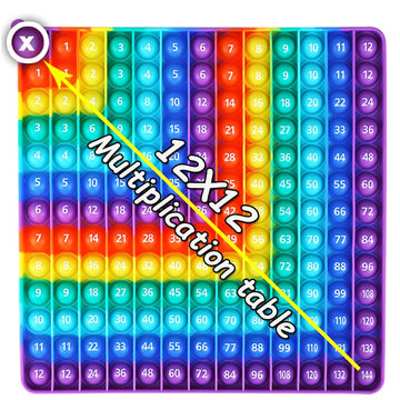 Tddtla 12X12 Multiplication Table Digital P0Pp Math Toy, Rainbow Dimple Fingertip Toy, Multiplication Table Math Game (12X12 Right Angle Multiplication Table)