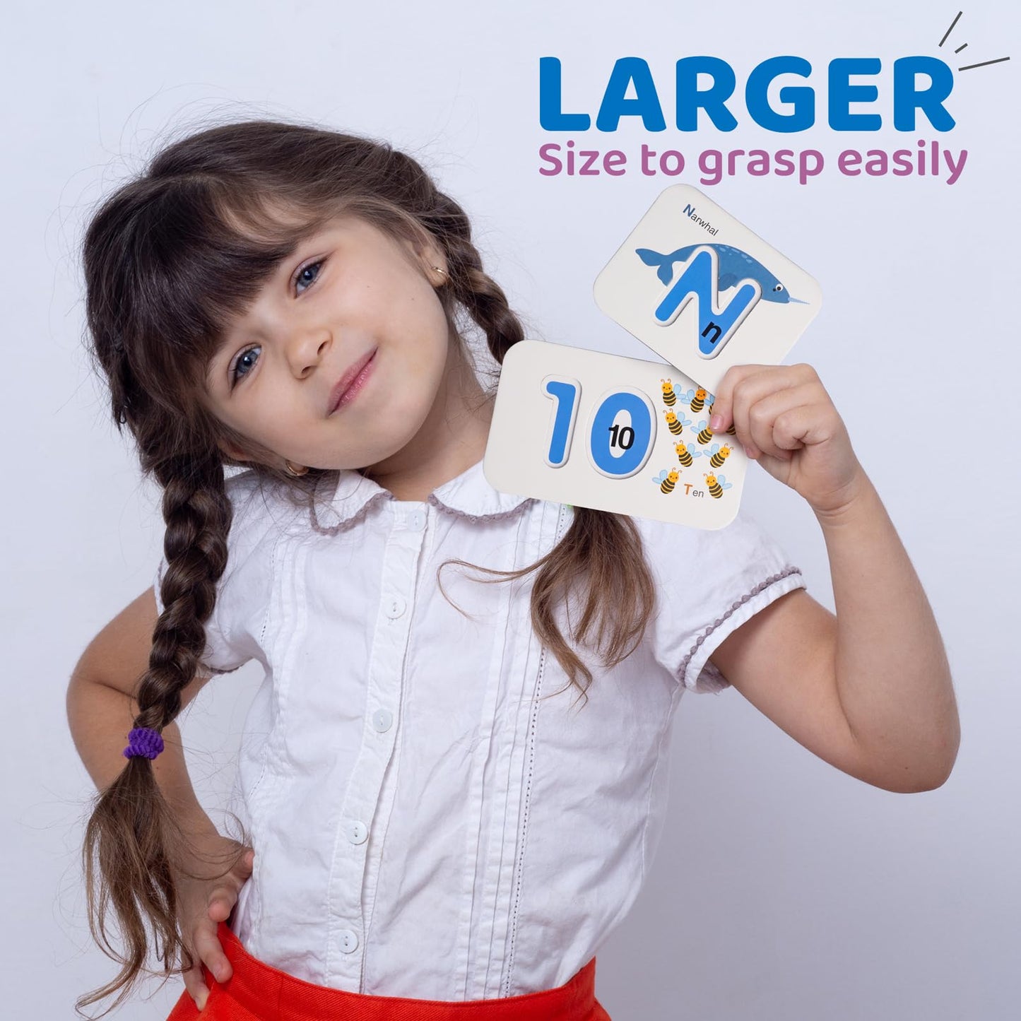 Likee Alphabet Number Flash Cards Wooden Letter Puzzle Abc Sight Words Match Games Counting Board Preschool Educational Montessori Toys For Toddlers Boys Girls 3+ Years (36 Cards& 37 Block)