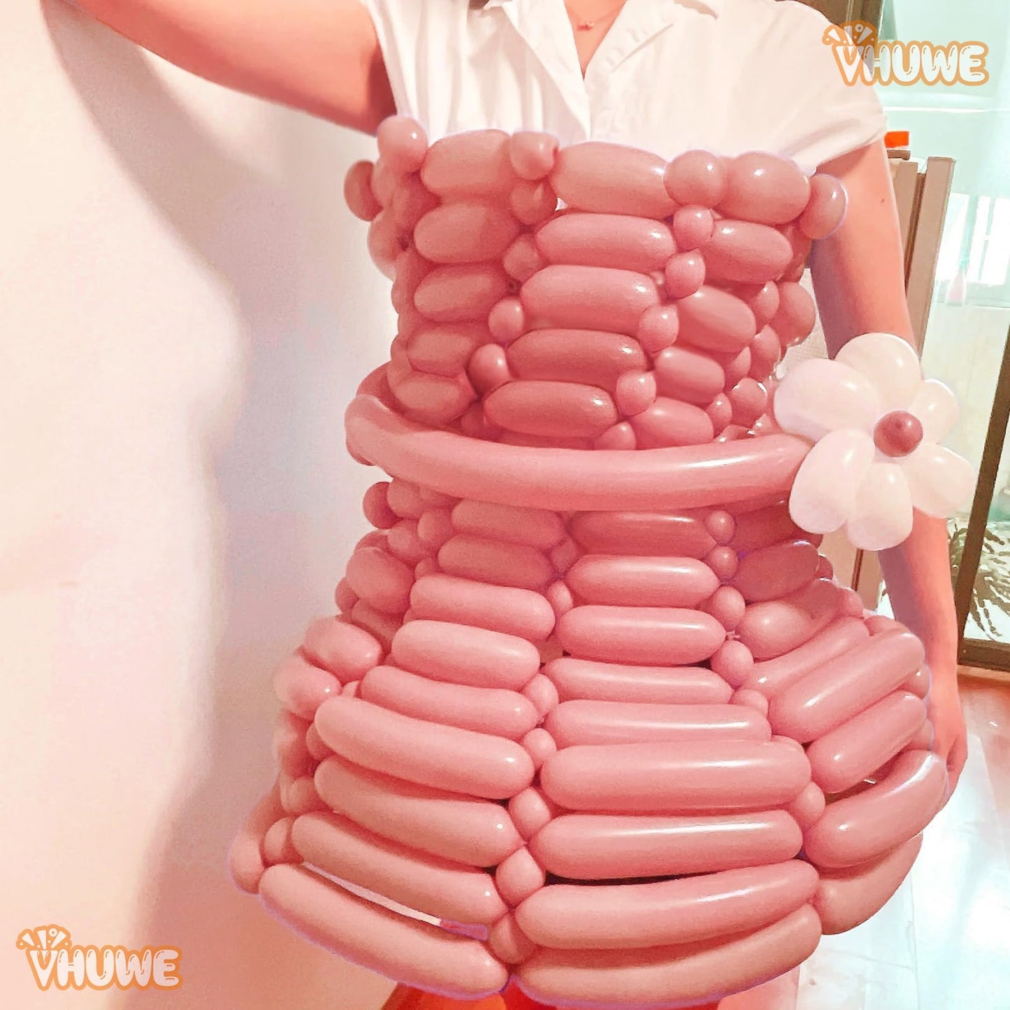 260 Balloons Blush Pink, Thickened 100 Pack Long Balloons Twisting Skinny Magic Balloons For Balloon Arch Animals Clown Kids Bir