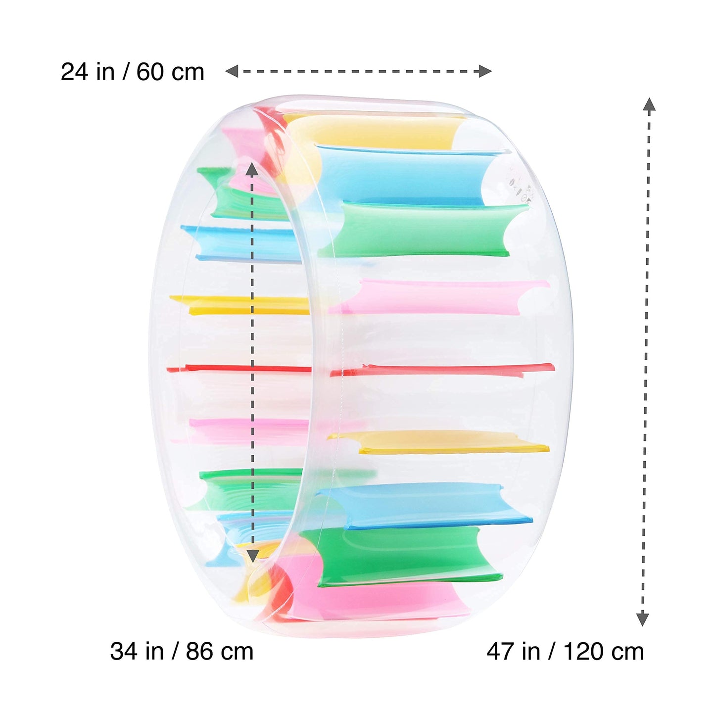 Kurala 47 Inflatable Water Wheel Pool Float, Giant Roller Float, Colorful Pool Toy Children Swimming Pools