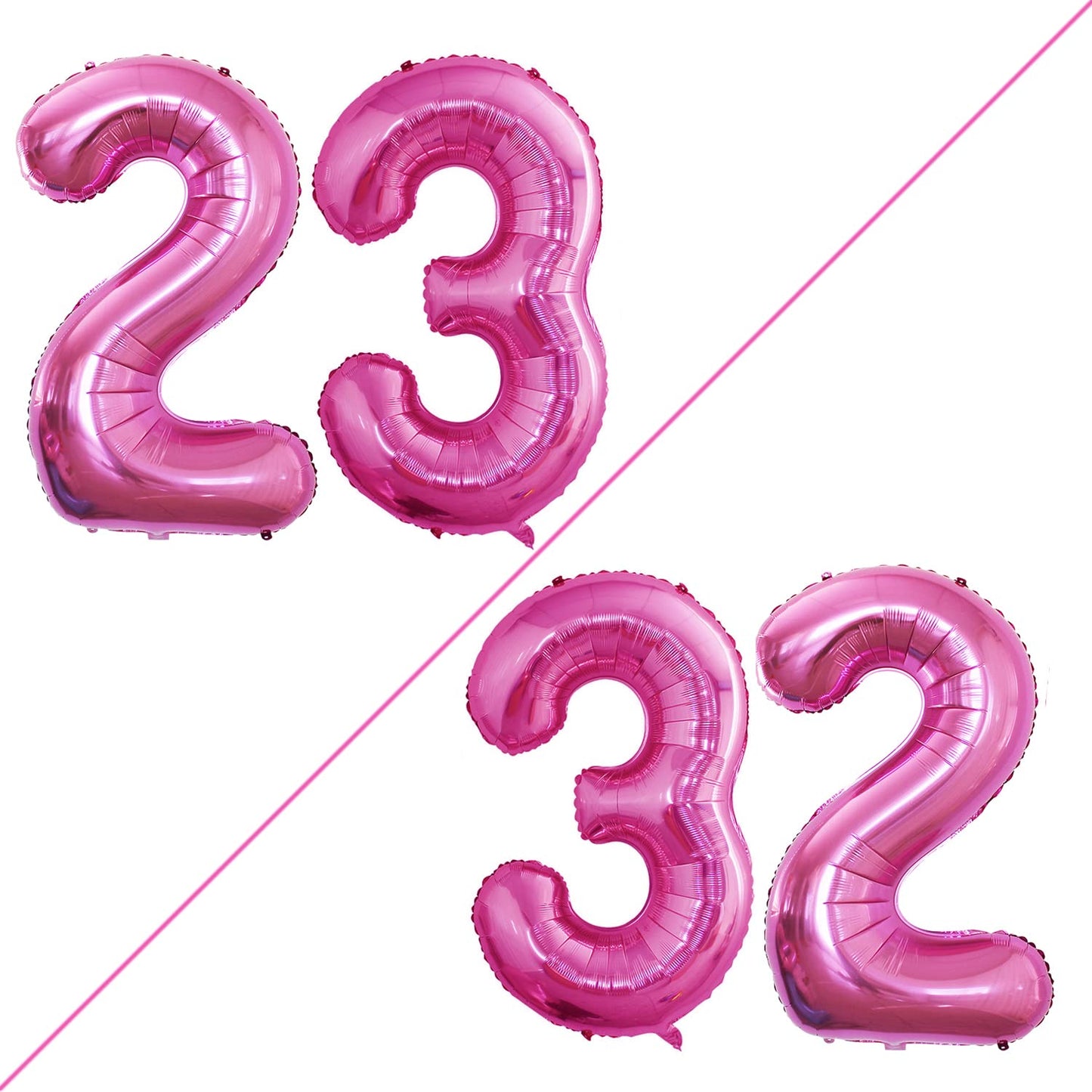 Goer Number 23 Balloons For 23Rd Birthday Party Decorations,42 Inch Jumbo Foil Helium 32 Balloons For 32Nd Birthday Party Decoration (Hot Pink)