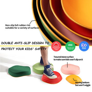 Stepping Stones For Kids,5Pcs Non-Slip Plastic Balance River Stones For Promoting Children'S Coordination Skills Sensory Toy