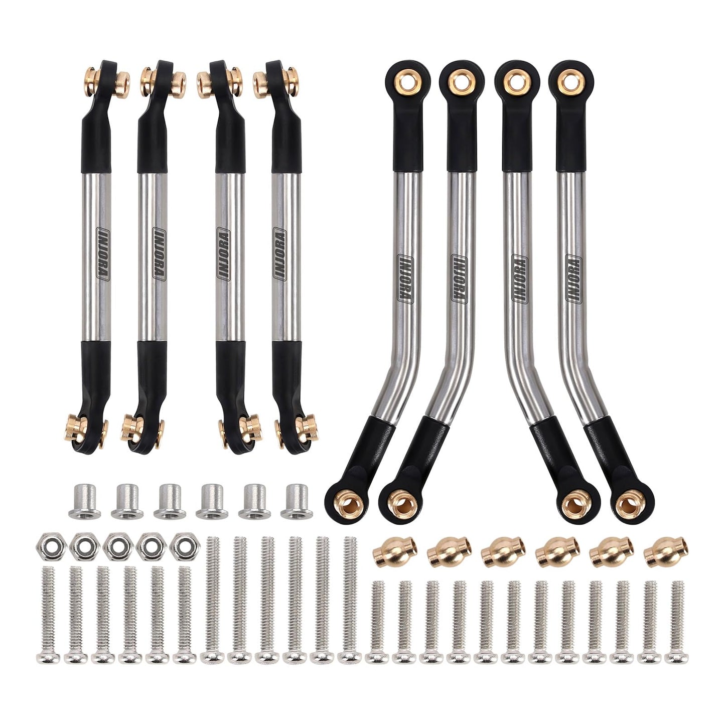 INJORA High Clearance Links Set - Stainless Steel Chassis Links for 1/18 RC Crawler FMS FCX18 LC80 Upgrade