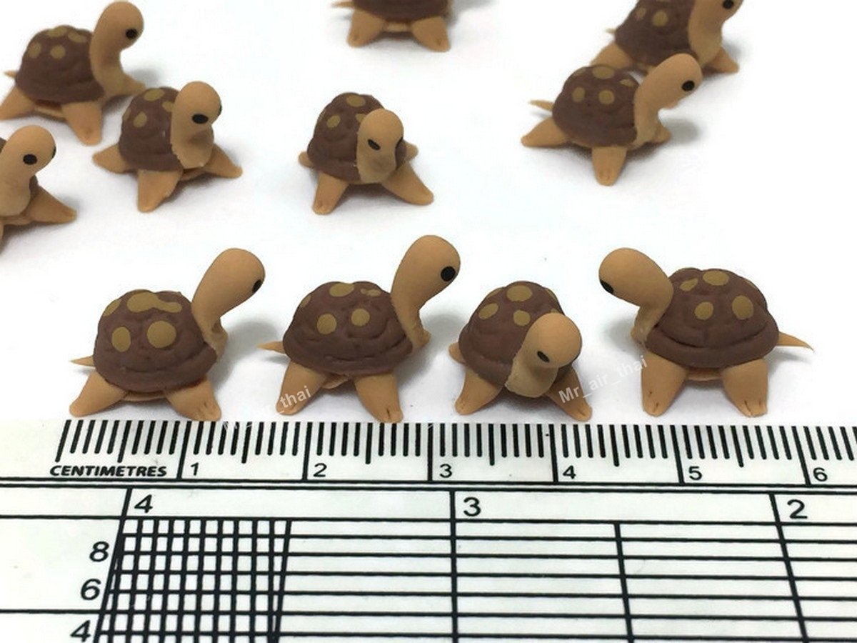 Mr_air_thai_Miniature Lot of 12 Miniature Turtle Fairy Garden Supplies Animal Figurine Furniture Dollhouse GD#003