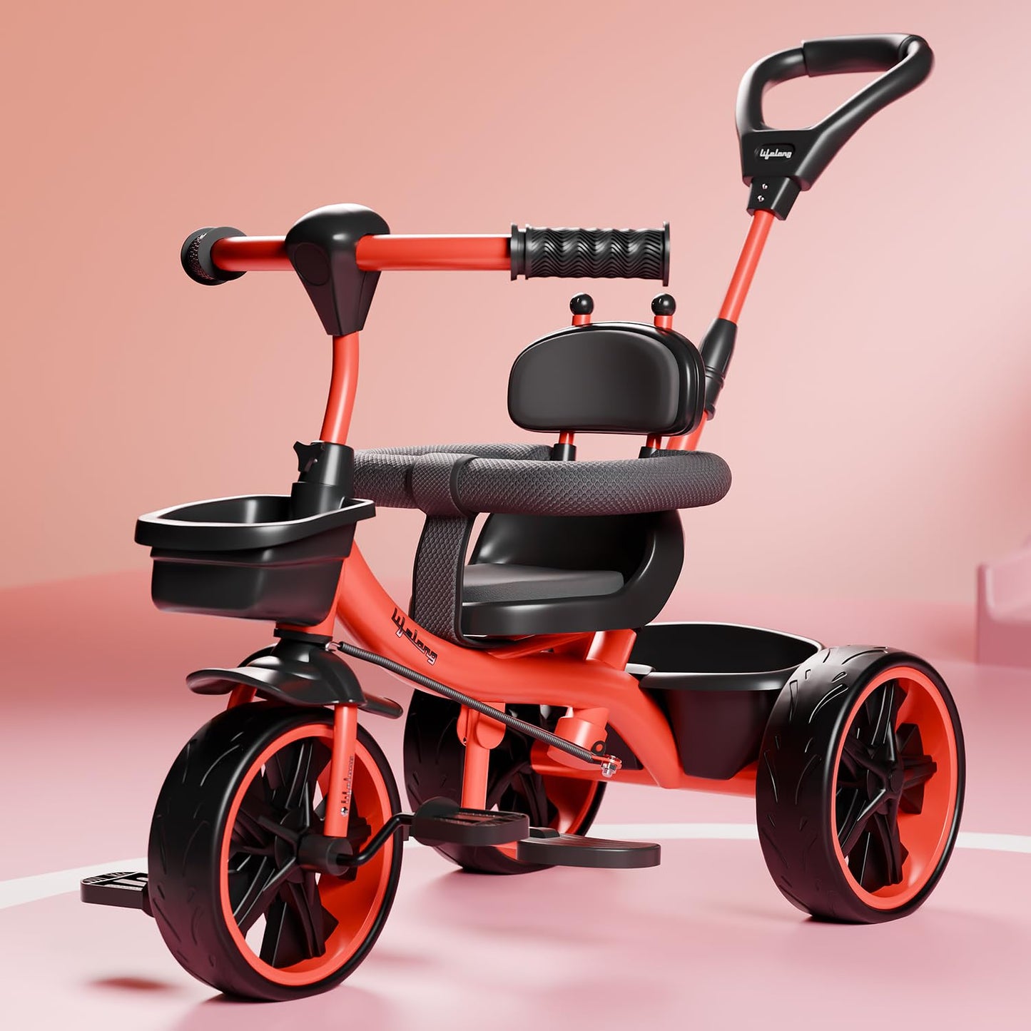 Lifelong Kids Harness Parental Control Tricycle With Eva Wheels, Bell & Storage Basket|Baby Trike|Age Group 1 Years To 4 Years C