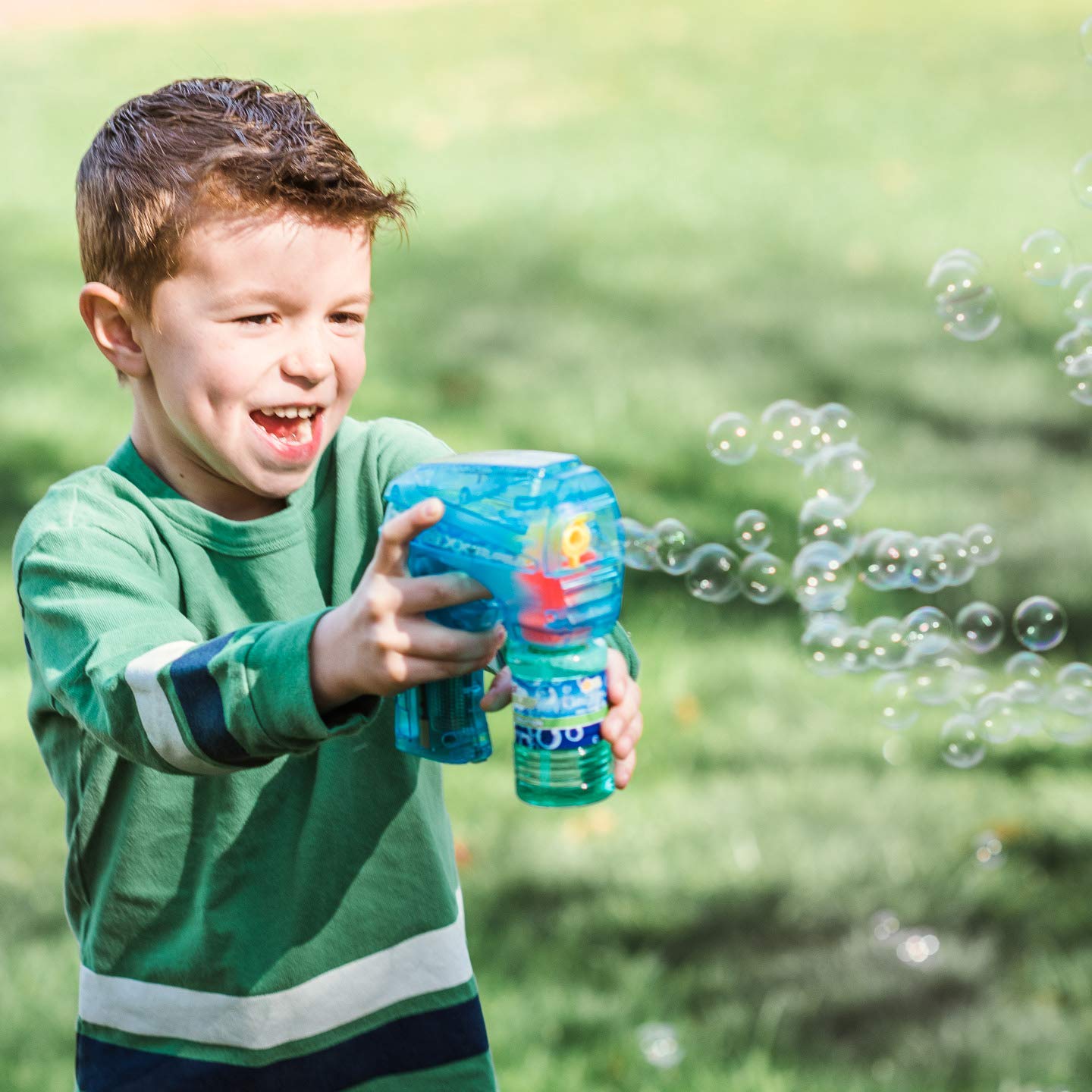Bubble Blaster With Led Light Bubble Blower Toy With Non Toxic Bubble Solution, Summer Fun, Outdoor Birthday Party Favors For Ki