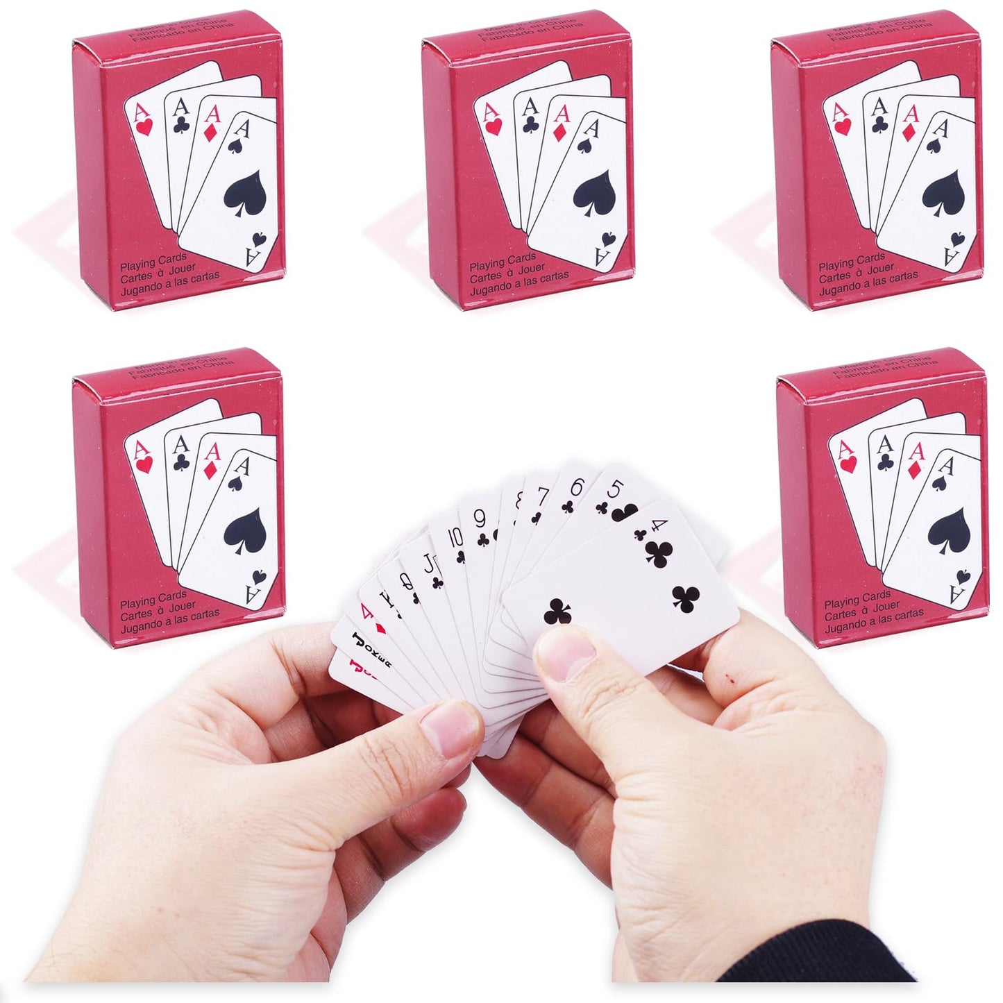 Gnyohua 5 Decks Mini Playing Cards Party Favor, Miniature Poker Cards Traveling Decks Cards Festival Party Game Supply For Kids
