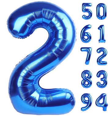 Navy Blue 2 Balloon, Number Balloon 40 Inch, Two Balloon Number Birthday Decorations, Second 2Nd Birthday Party Supplies, Number