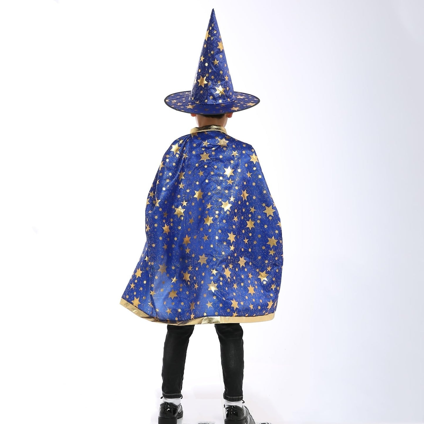 Newland Wizard Costume Kids,3-10 Years Wizard Cape And Hat,Kids Cloak Dress Up Party Supplies For Halloween Christmas Cosplay
