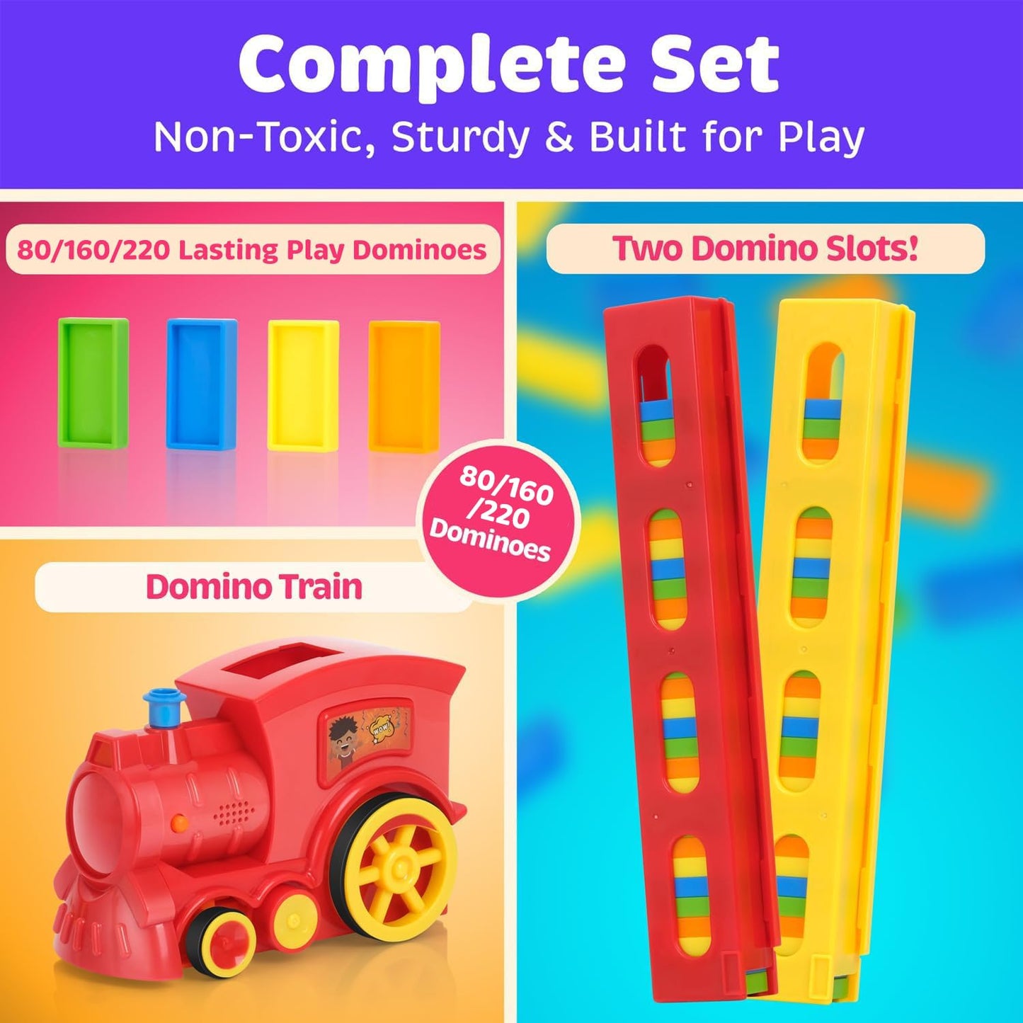 220 Dominoes Train Set Boys Girls Birthday Toy Creative Gifts For Ages 3 4 5 6 7 8 9 10 Montessori Domino Machine Automatic Rall