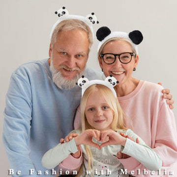 Melbelia Animal Ear Headbands, 2 Pcs Plush Panda Ears Costume Headband Hair Band Cute Ear Hair Accessories For Themed Events And