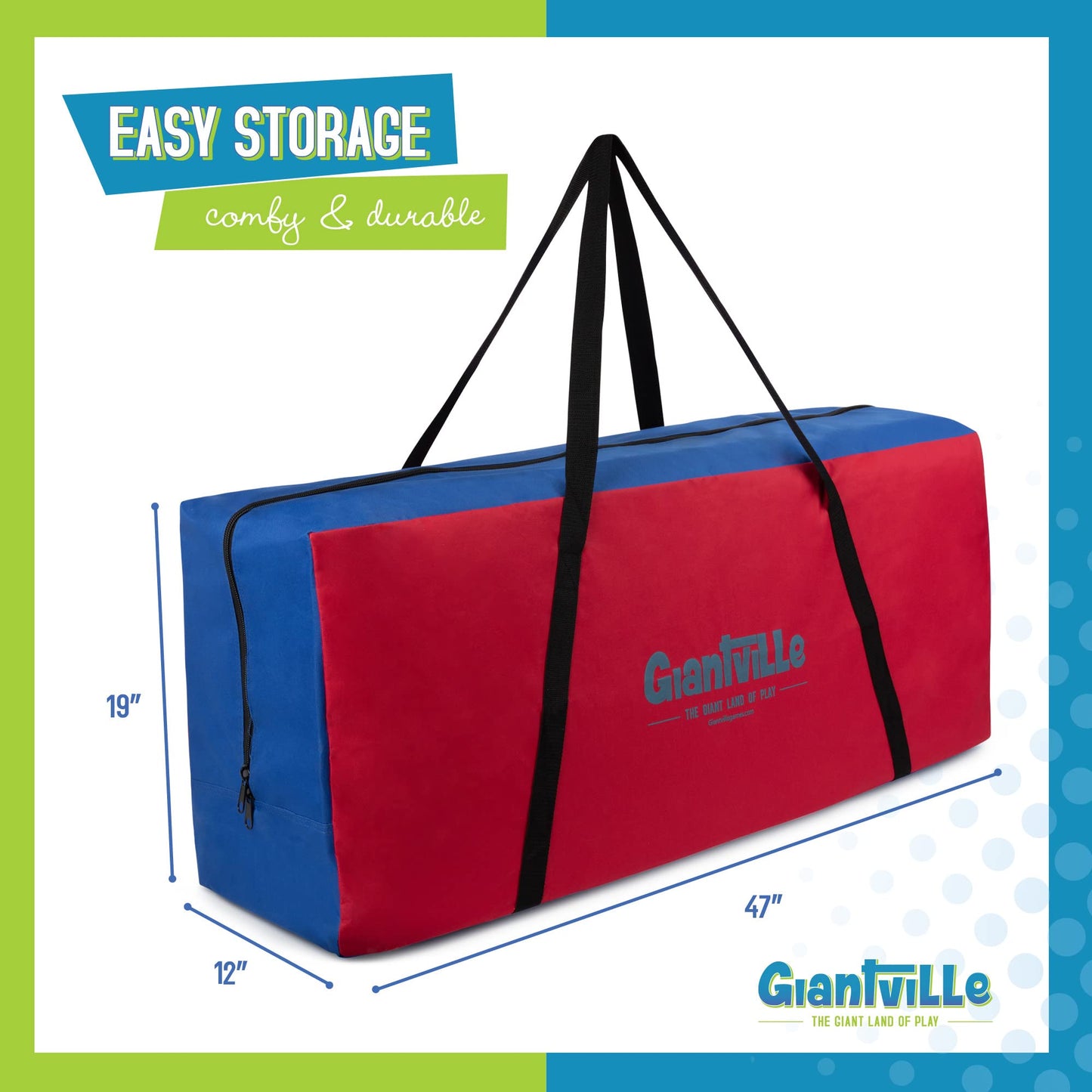 Giantville Giant 4 In A Row Connect Game + Storage Carry Bag - 4' Wide X 3.5' Tall - Oversized Jumbo Sized Entertainment For Outdoor/Indoor Play For Kids & Adults - Durable Waterproof - 2024 Version
