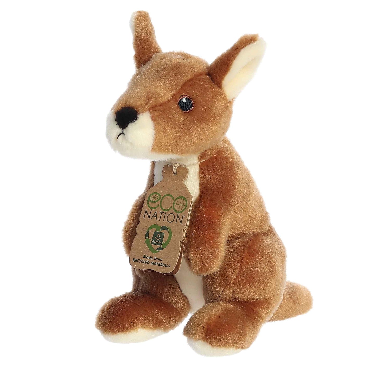 Aurora Eco-Friendly Eco Nation Eco Softies Kangaroo Stuffed Animal - Environmental Consciousness - Recycled Materials - Brown 8