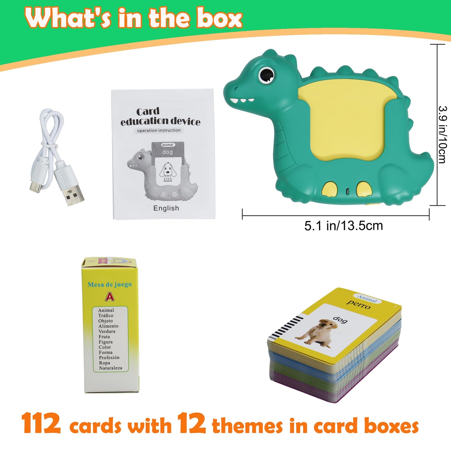 Mayaphilos Spanish And English Talking Flash Cards, 224 Sight Words Learn Spanish For Kids, Audible Educational Interactive Auti
