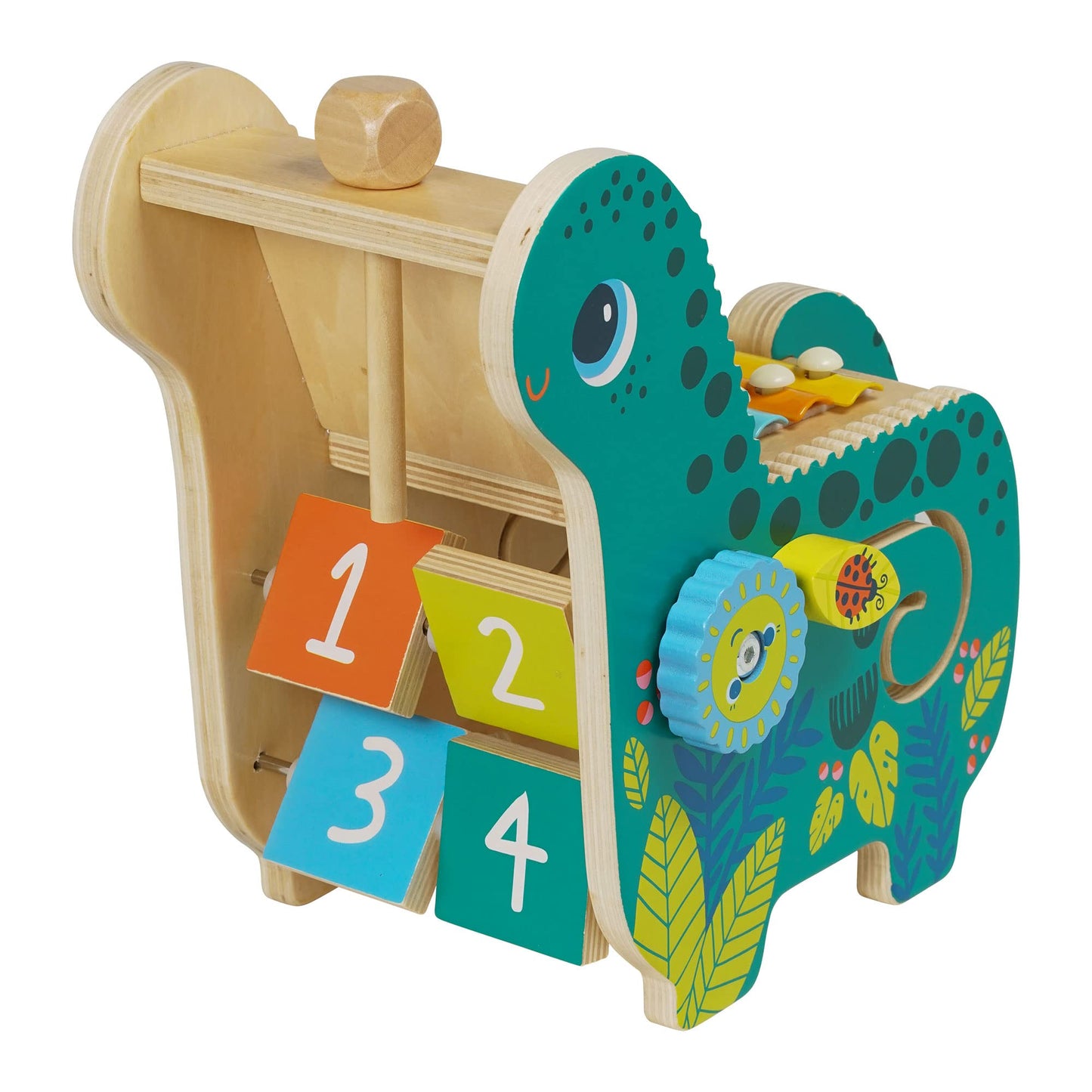 Manhattan Toy Wooden Dinosaur Toddler And Preschool Musical Instrument And Activity Toy With Xylophone, Sawtooth Ridges And Solo Mallet
