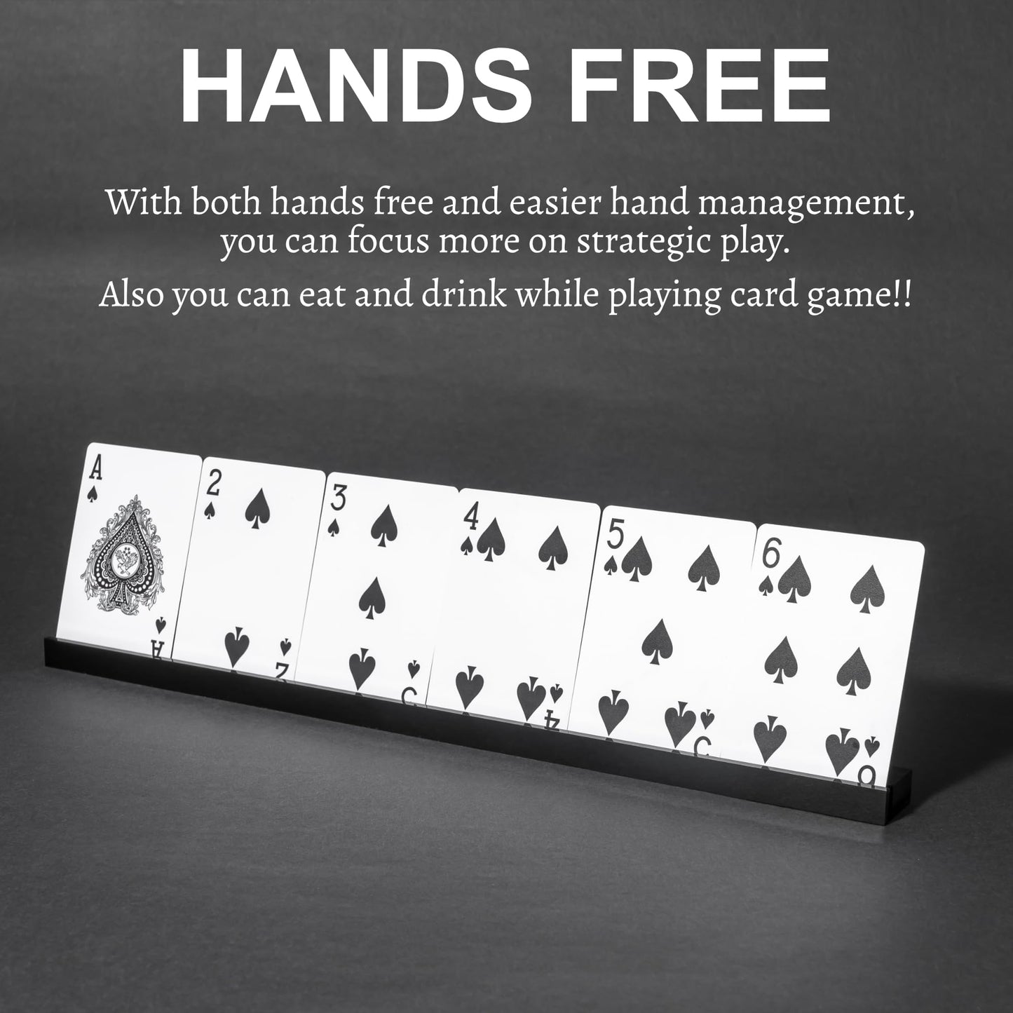 Playing Card Holders 13.4 Inches Black Acrylic Solid Card Holder For Playing Card Games (4 Pcs., Black)