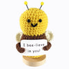 Aabxx Funny Mini Positive Potato,3 Inch Cute Crochet Doll With Positive Card,Soft Wool Knitting Toy Decoration Encouragement Support For Birthday Gifts Room Decor (Positive Bee)
