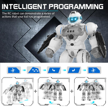 Stemtron Robot Toys For Kids, Programmable Remote Control Robot With Intelligent Gesture Sensing, Recharge, Singing & Dancing Mo