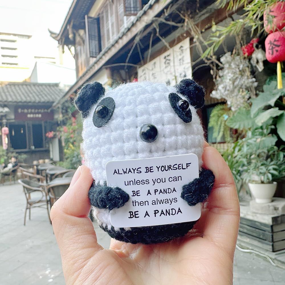 Sasotiye 25Pcs Mini Funny Positive Crochet Animals Bulk Emotional Support Plushies Handmade Emotional Support Crochet Animals In