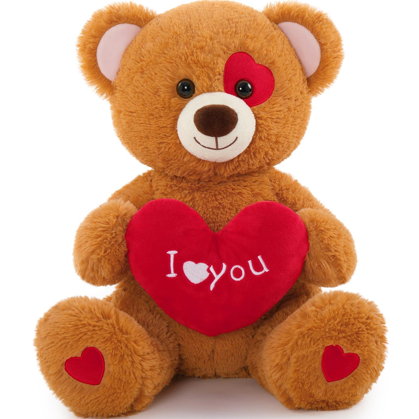 Maogolan Giant Teddy Bear Plush Toy, 51 Large Bear Stuffed Animal With Red Heart Pillow For Special Day Sweet Romantic Anniver