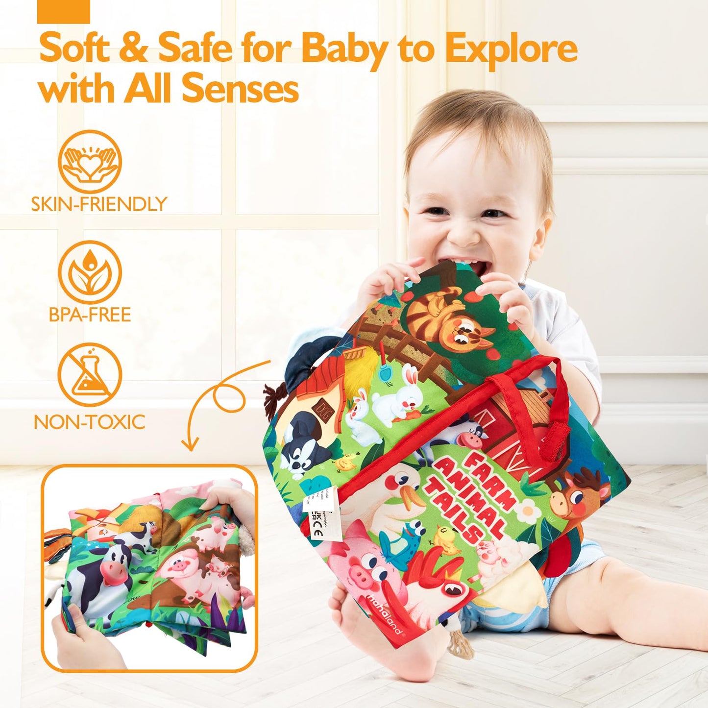 Hahaland Baby Books 0-6 Months,Infant Tummy Time Toy High Contrast Sensory Baby Toys 6 To 12 Months Touch Feel Book Baby Gifts For Boy Girl 0-3 Months Book Early Learning Toy
