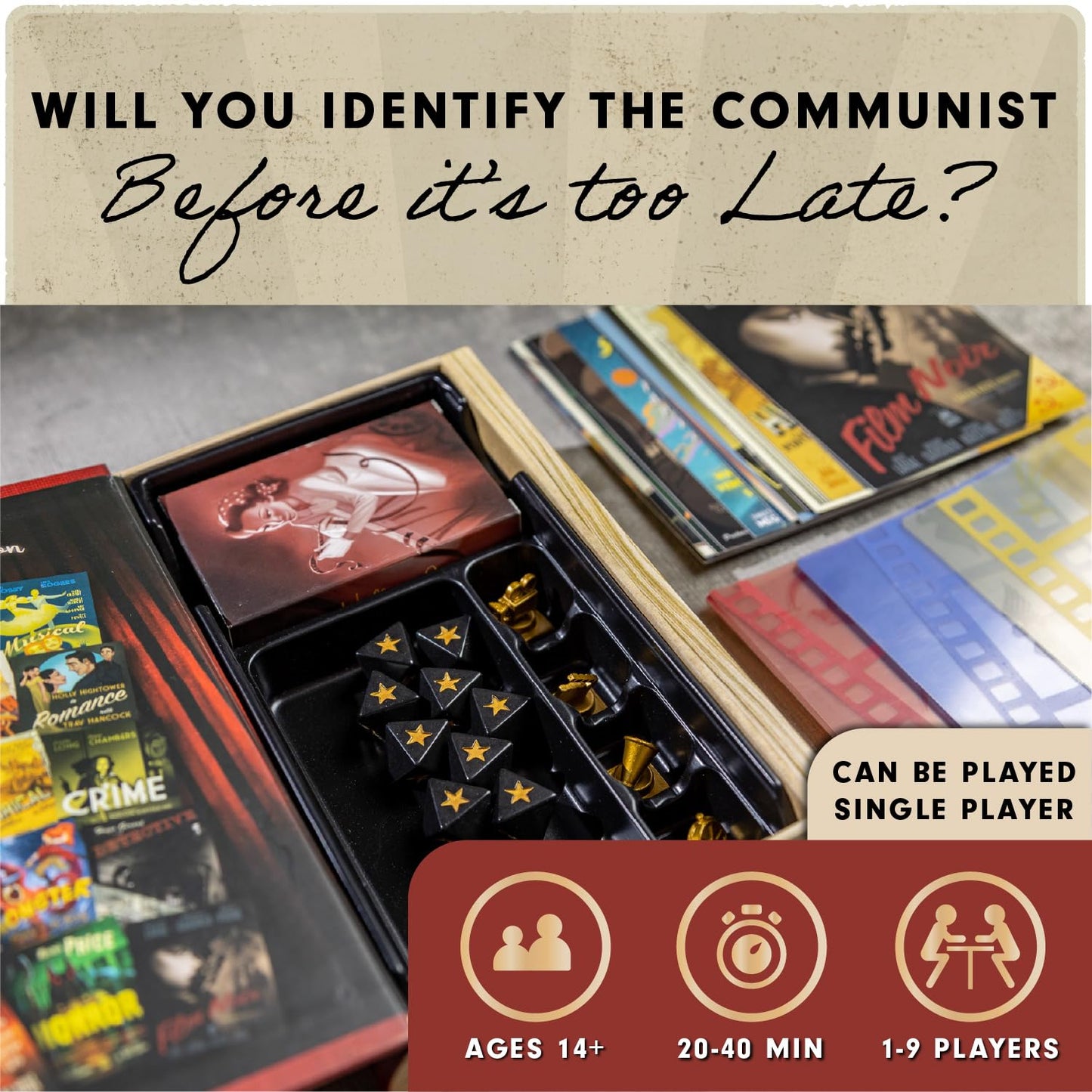 Facade Games Hollywood 1947 Board Game - Strategy and Deceit for 1-9 Players, Ages 14+, Plastic Model IB1240